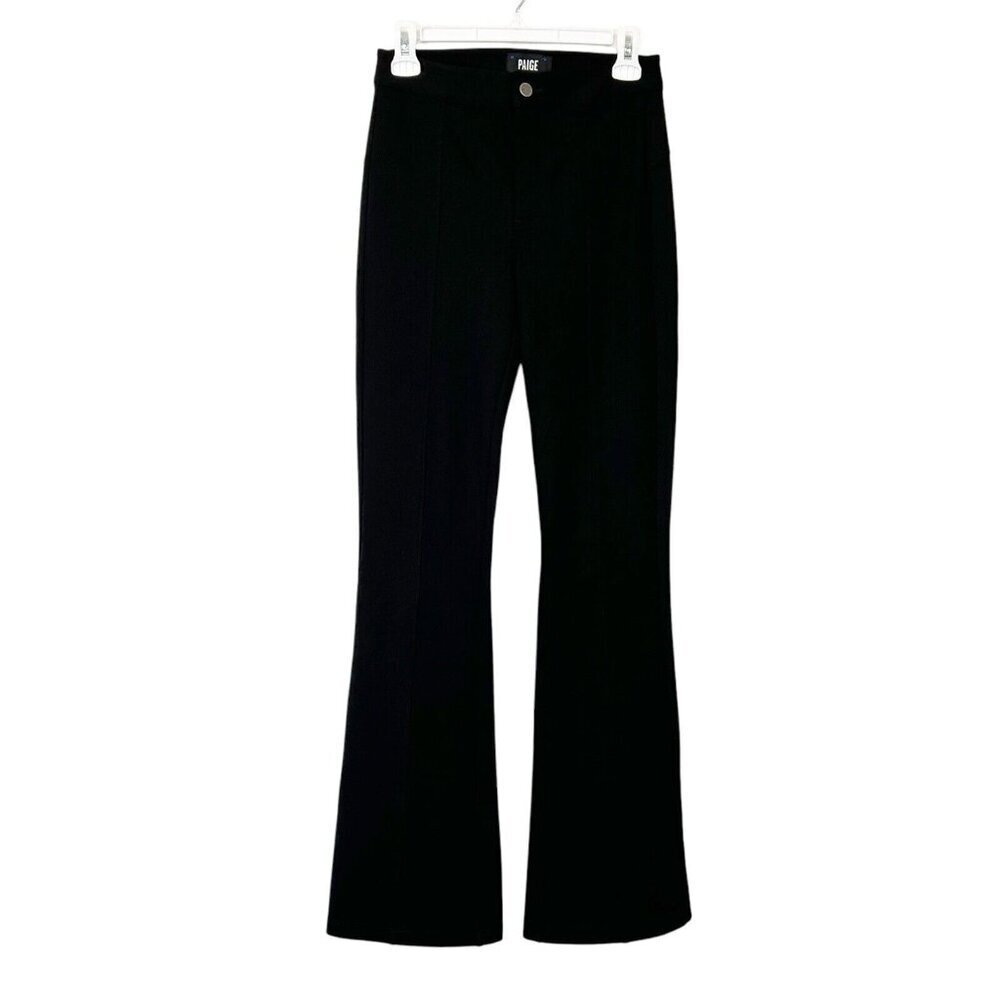 NEW Paige Claribel Flare Pants Womens Size 26 Black High Rise‎ Ponte Knit